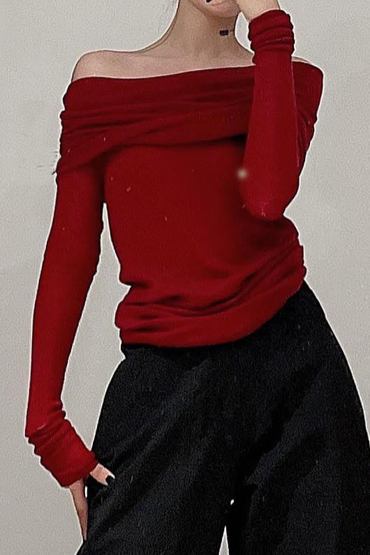 SWAYING/KNIT Water Soluble Wool Lapel SW22AW1T15 Red PS50